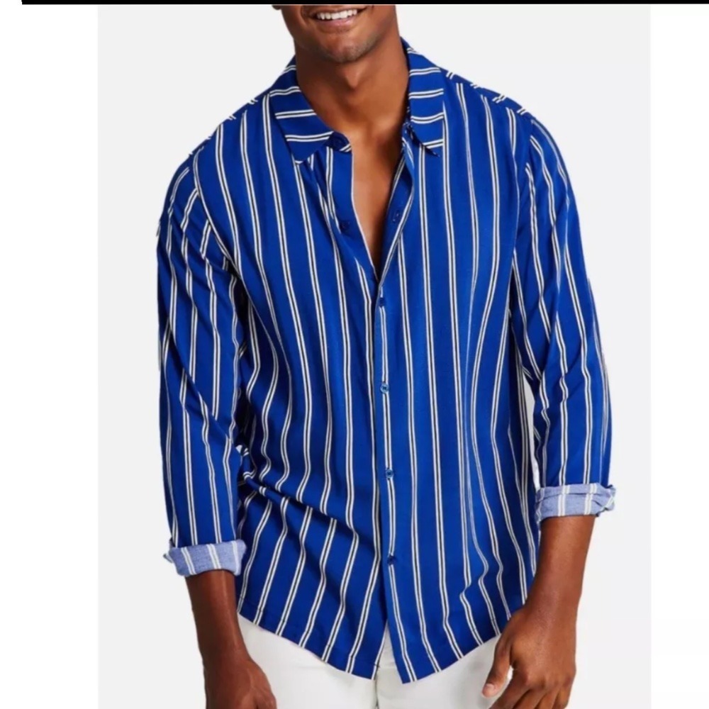 And Now This Striped Button-Up Shirt -‎ Long Sleeve, Casual, XL